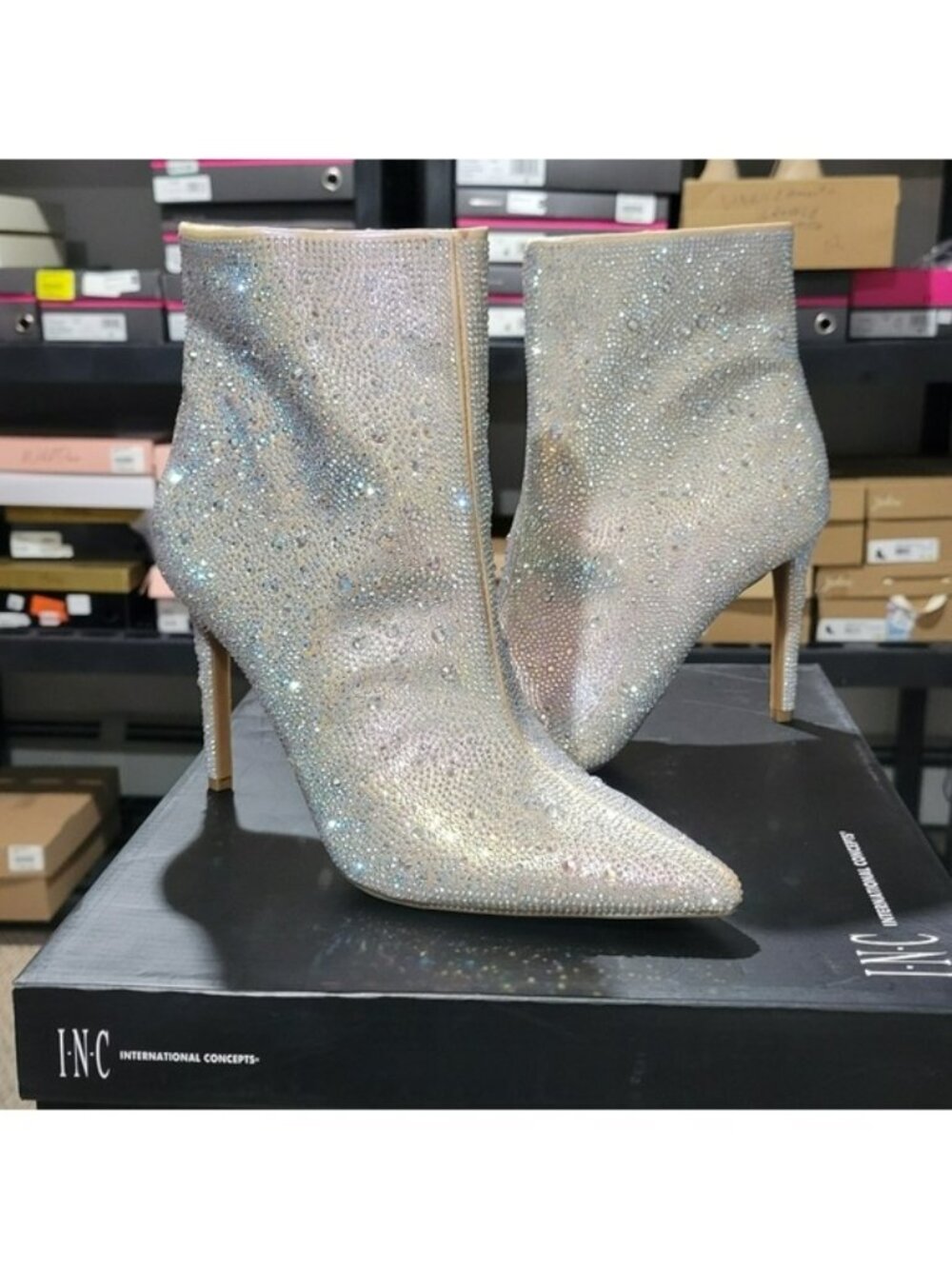 INC REISA 6 POINTED TOE DRESSY ANKLE BOOT, SZ 7.5 & 8, NIB